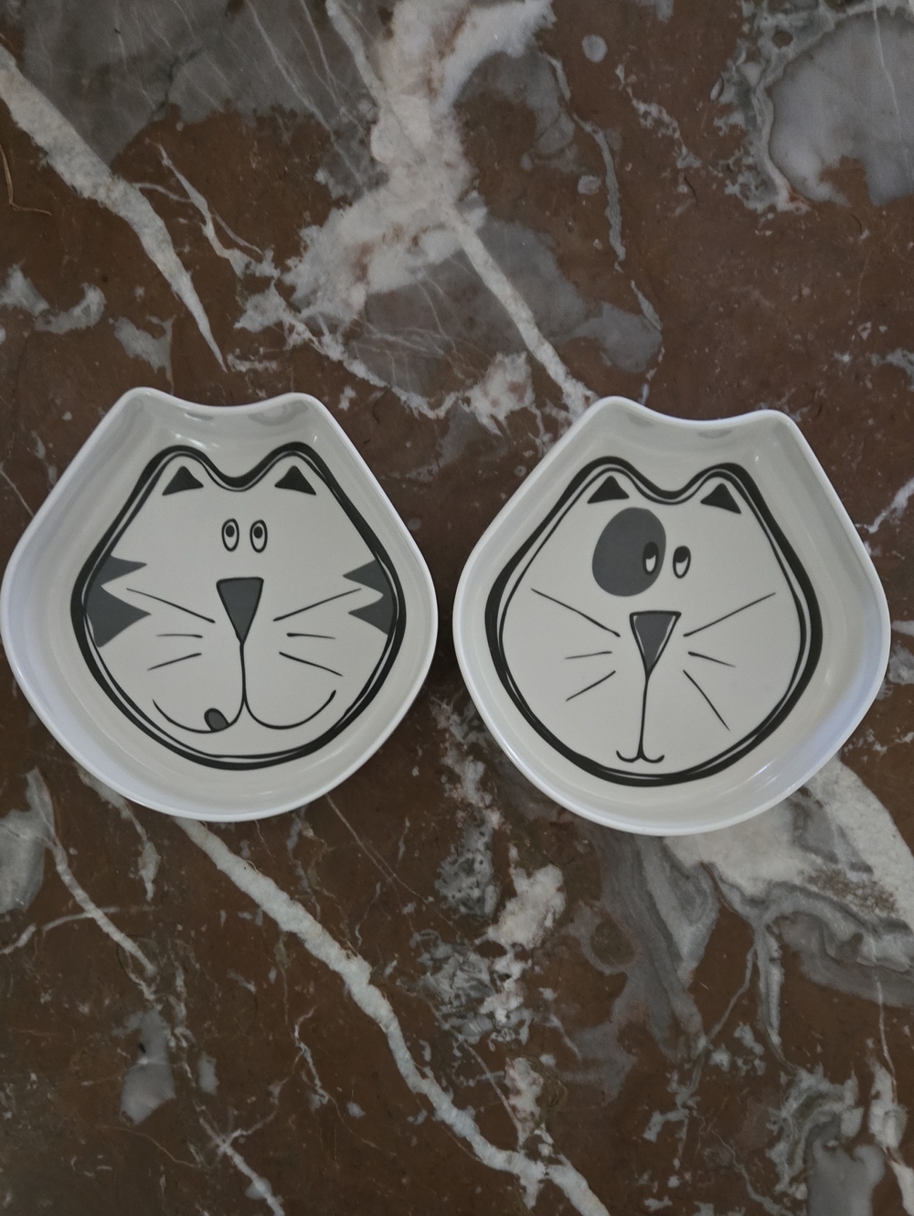 Melamine Cat Shaped and Printed Pet Food Dishes